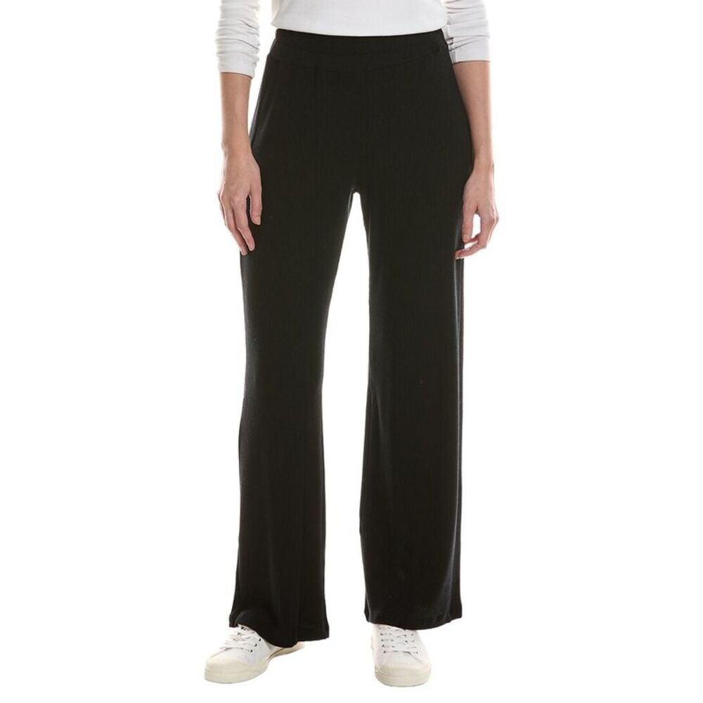 Michael Stars Womens Leann Straight Rib Pant, Black